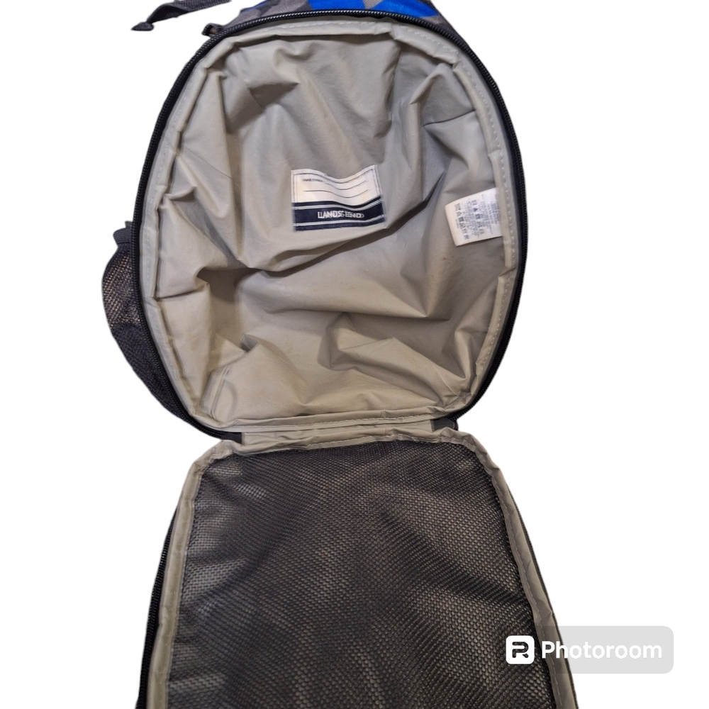 Lands End Classmate Medium Backpack & lunchbox Vibrant Sapphire Camo - Picture 8 of 15